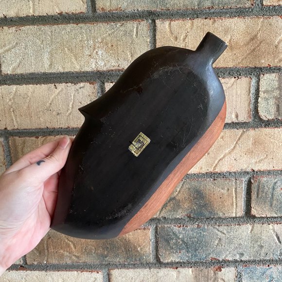 2 PC Two Toned Sectioned Wooden Leaf Trinket Trays - Picture 5 of 11